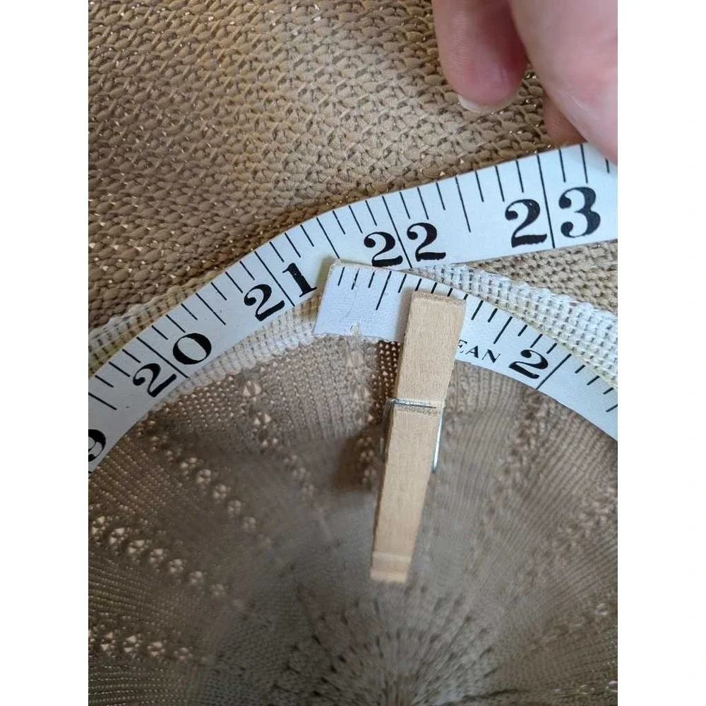 Women's Tan Knit Bucket Hat Sun Hat‎ Floral Accent Summer Beach